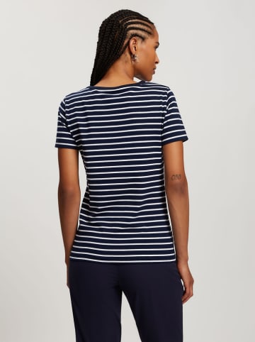 Cross Jeans Shirt in Dunkelblau/ Weiß