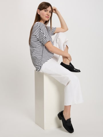 Cross Jeans Shirt in Weiß/ Schwarz