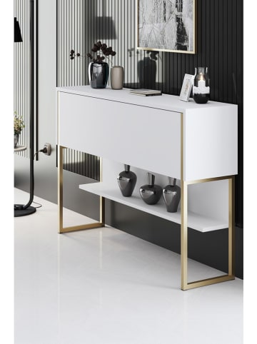 Evila Sideboard "Luxe" in Weiß/ Gold - (B)120 x (H)80 x (T)30 cm