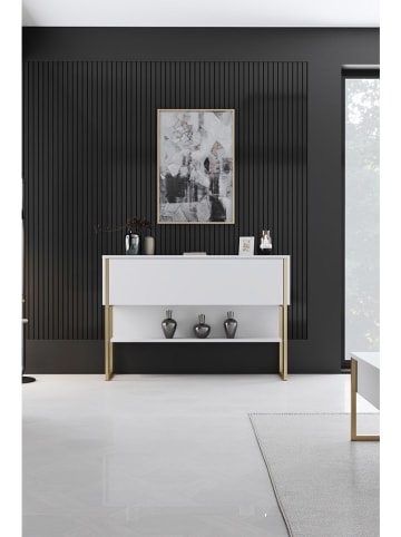 Evila Sideboard "Luxe" in Weiß/ Gold - (B)120 x (H)80 x (T)30 cm
