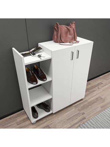 Evila Szafka "Asus" w kolorze białym na buty - 90 x 95 x 29,6 cm