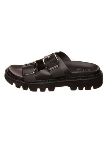 Tommy Hilfiger Leren slippers zwart