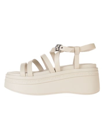 Tommy Hilfiger Leren sleehaksandalen crème
