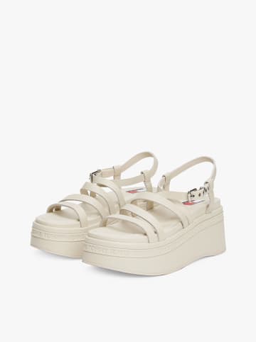 Tommy Hilfiger Shoes Leder-Keilsandaletten in Beige