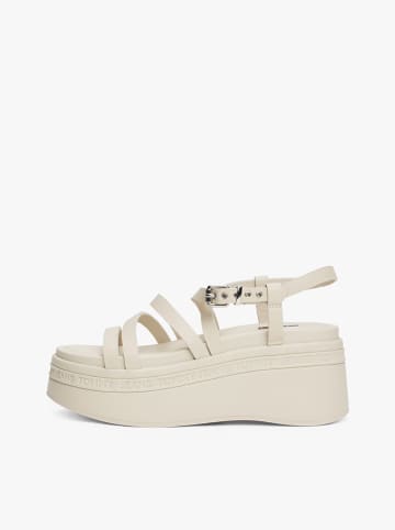 Tommy Hilfiger Shoes Leder-Keilsandaletten in Beige