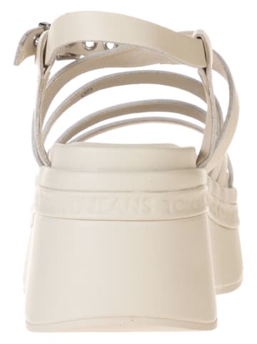 Tommy Hilfiger Leren sleehaksandalen crème