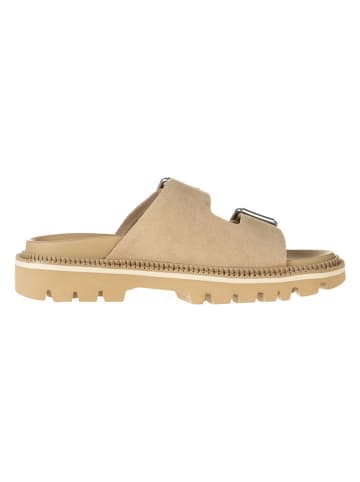 Tommy Hilfiger Leren slippers beige