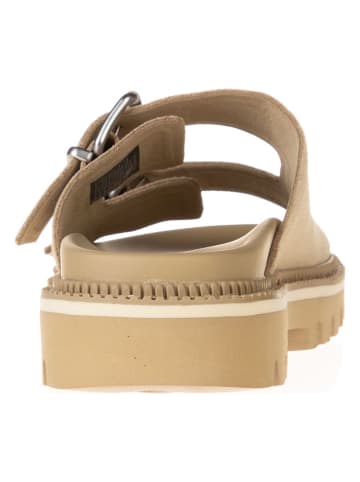 Tommy Hilfiger Leder-Pantoletten in Beige