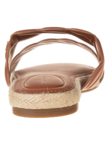 Tommy Hilfiger Shoes Leder-Pantoletten in Hellbraun