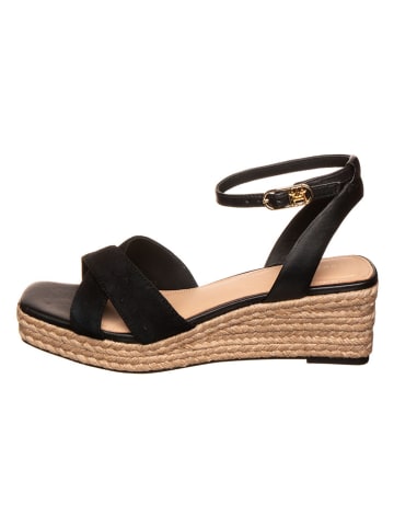 Tommy Hilfiger Leren sleehaksandalen zwart