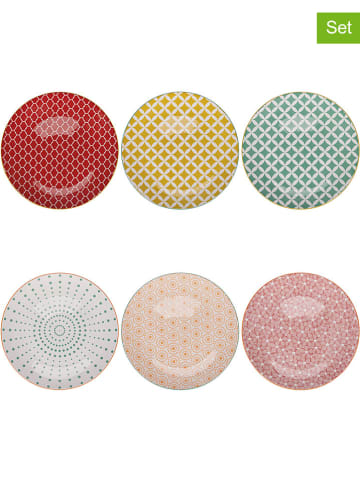 Villa d´Este 6-delige set: dinerborden "Confusion" meerkleurig - Ø 27 cm