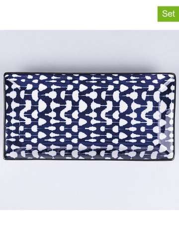 Villa d´Este 6er.-Set: Servierplatten "Confusion" in Blau - (L)24 x (B)12 cm
