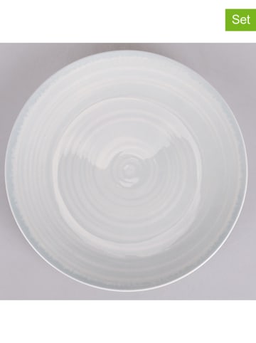 Villa d´Este 6er-Set: Speiseteller "Baita" in Weiß/ Hellblau - Ø 27 cm