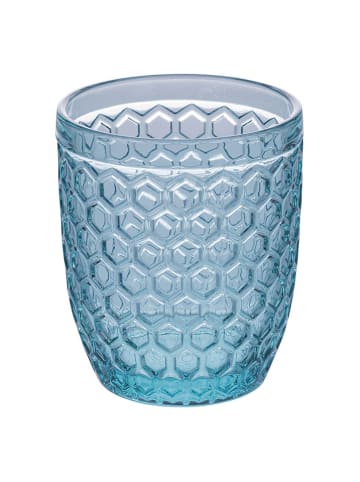 Villa d´Este 6-delige set: glazen "Ocean" blauw/transparant - 320 ml