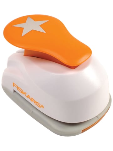 Fiskars Hebelstanzer ''Stern'' in Weiß/ Orange - (B)5 x (H)15 x (T)9 cm