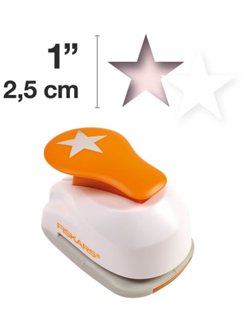 Fiskars Hebelstanzer ''Stern'' in Weiß/ Orange - (B)5 x (H)15 x (T)9 cm