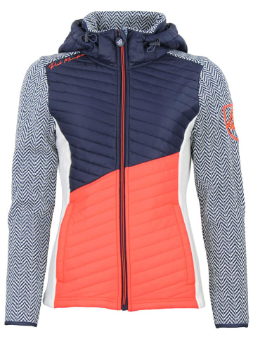 Peak Mountain Übergangsjacke in Dunkelblau/ Orange/ Weiß