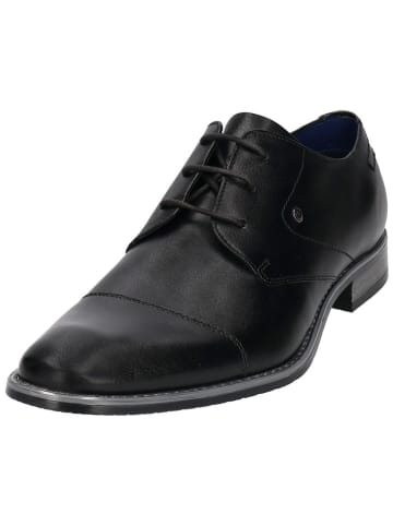Bugatti Leder-Schnürschuhe in Schwarz