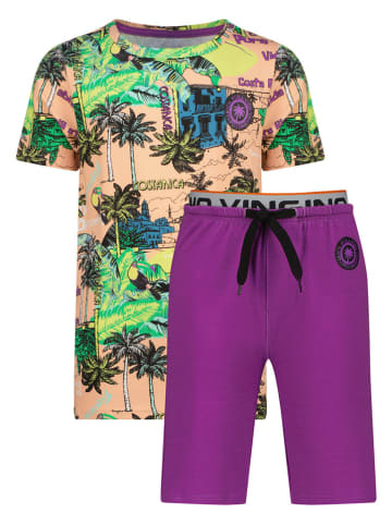 Vingino Pyjama paars/lichtroze/meerkleurig