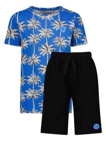 Vingino Pyjama in Blau/ Schwarz/ Weiß