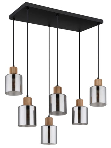 Globo lighting Lampa wisząca "Aleidis" w kolorze czarno-jasnobrązowym - 67 x 120 x 33 cm