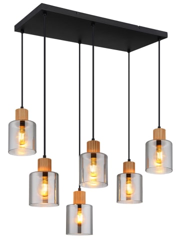 Globo lighting Hanglamp "Aleidis" zwart/lichtbruin - (B)67 x (H)120 x (D)33 cm