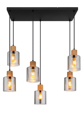 Globo lighting Hanglamp "Aleidis" zwart/lichtbruin - (B)67 x (H)120 x (D)33 cm