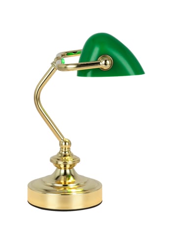 Globo lighting Tischleuchte "Antique" in Grün/ Gold - (B)19 x (H)24 x (T)16,5 cm