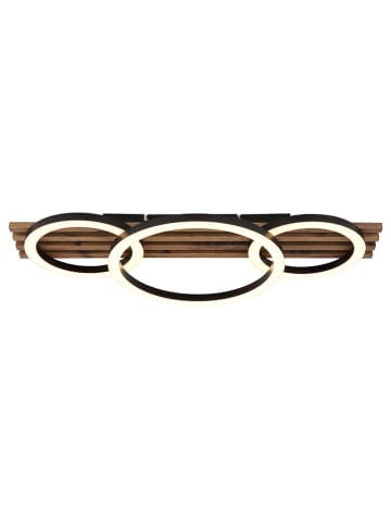 Globo lighting LED-Deckenleuchte "Tisha" in Braun/ Schwarz - (H)9,5 x Ø 30 cm