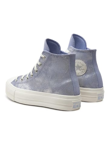 Converse Leder-Sneakers "Chuck Taylor Lift" in Silber/ Lila