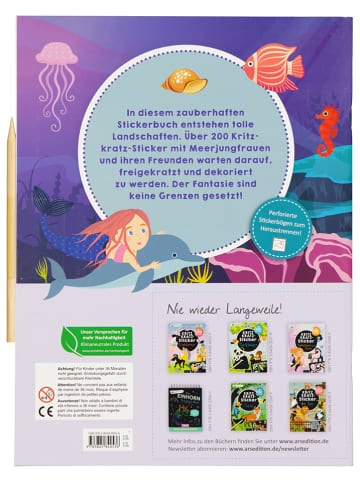 ars edition Kreativbuch "Kritzkratz-Sticker, Meerjungfrauen"