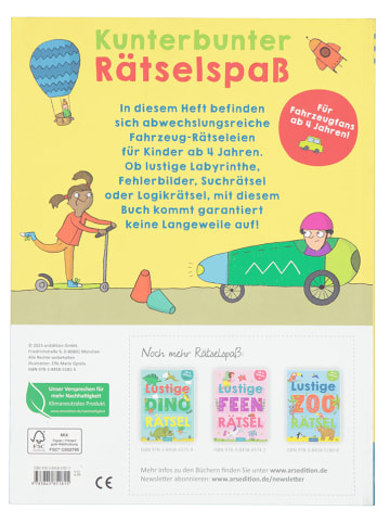 ars edition Rätselbuch "Lustige Fahrzeug-Rätsel"