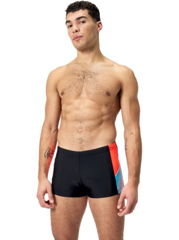 Speedo Zwembroek ''Aquashorts'' zwart/oranje/lichtblauw