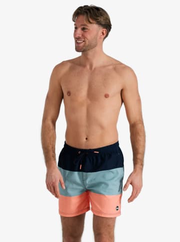 Happy Shorts Badeshorts in Dunkelblau/ Türkis/ Orange