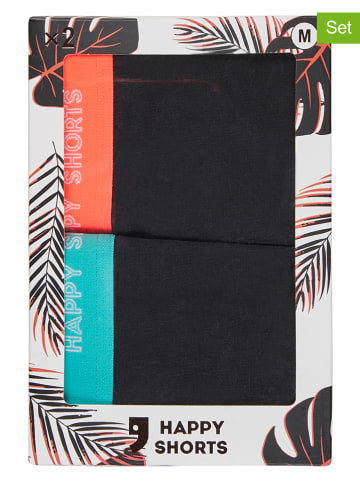 Happy Shorts 2er-Set: Boxershorts in Schwarz