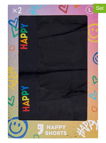 Happy Shorts 2er-Set: Boxershorts in Schwarz