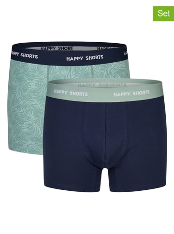 Happy Shorts 2er-Set: Boxershorts in Dunkelblau/ Türkis