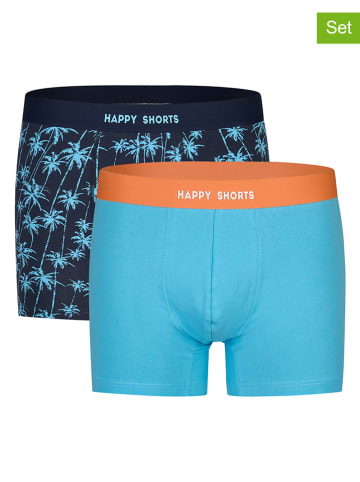 Happy Shorts 2-delige set: boxershorts donkerblauw/turquoise