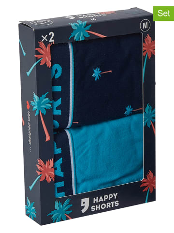 Happy Shorts 2-delige set: boxershorts turquoise/donkerblauw