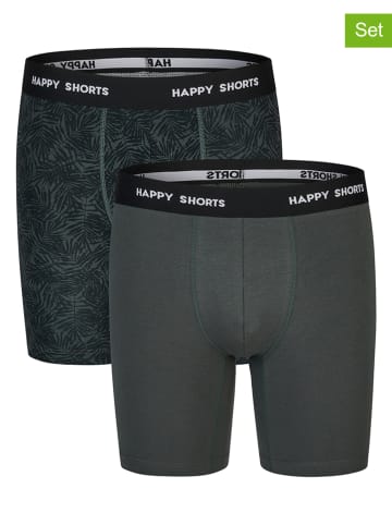 Happy Shorts 2er-Set: Boxershorts in Schwarz/ Anthrazit