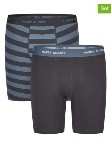 Happy Shorts 2er-Set: Boxershorts in Blau/ Schwarz