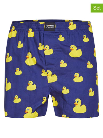Happy Shorts 3er-Set: Boxershorts in Dunkelblau/ Schwarz
