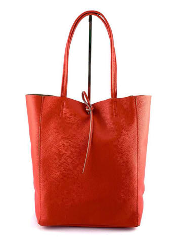 Marlon Leder-Shopper in Rot - (B)37 x (H)40 x (T)12 cm