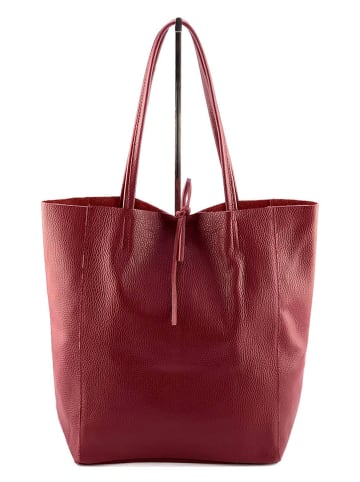 Marlon Skórzany shopper bag w kolorze bordowym - 37 x 40 x 12 cm
