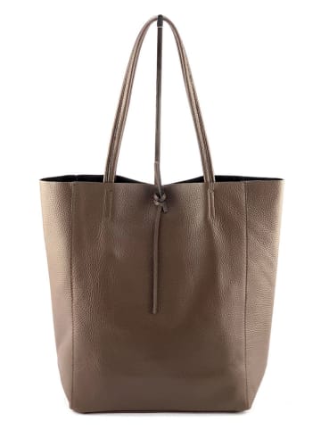 Marlon Leder-Shopper in Dunkelbraun - (B)37 x (H)40 x (T)12 cm