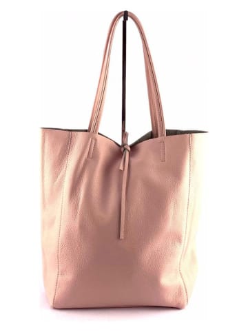 Marlon Leder-Shopper in Rosa - (B)37 x (H)40 x (T)12 cm