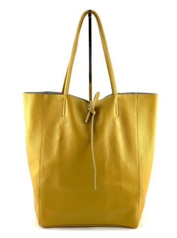 Marlon Leder-Shopper in Gelb - (B)37 x (H)40 x (T)12 cm