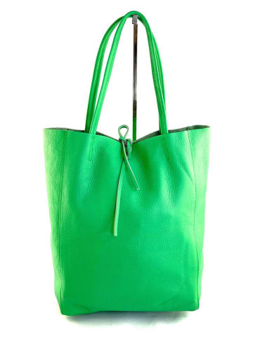Marlon Leren shopper lichtgroen - (B)37 x (H)40 x (D)12 cm