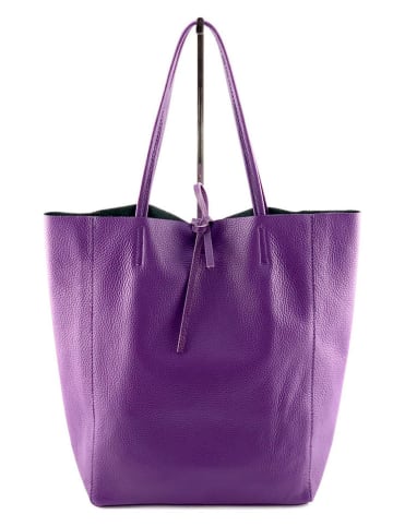 Marlon Leder-Shopper in Lila - (B)37 x (H)40 x (T)12 cm