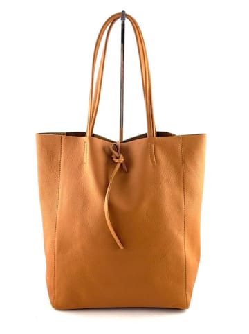 Marlon Leder-Shopper in Camel - (B)37 x (H)40 x (T)12 cm
